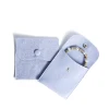 Small Double-deck Granular Velvet Jewelry Pouch Pink for Ring Bracelet