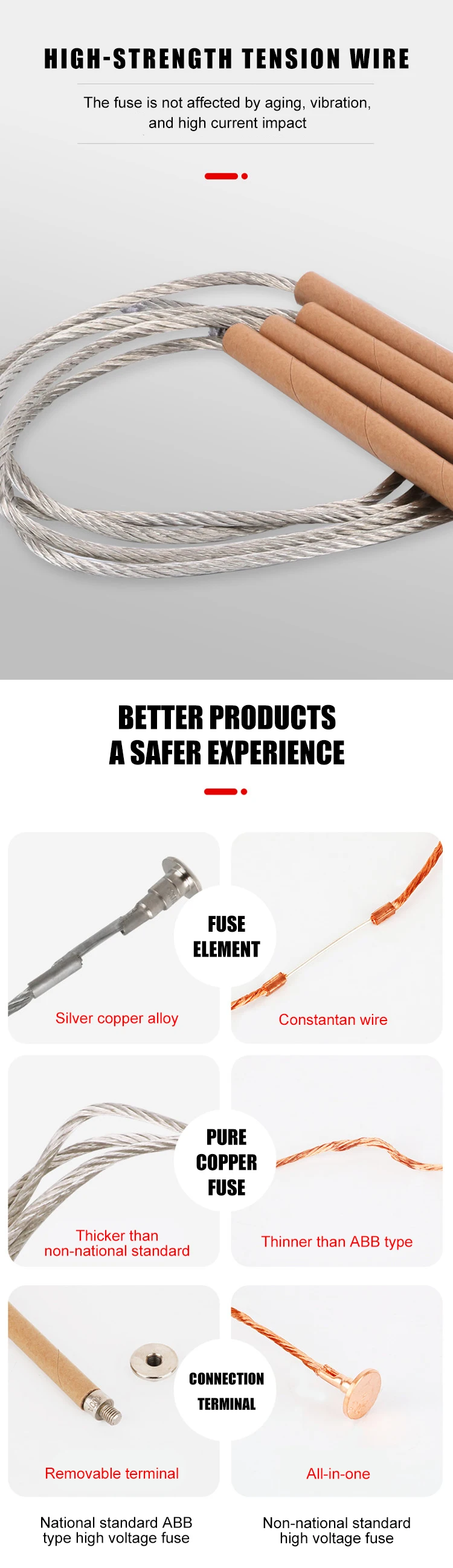 Electrical Fuses Fusible Link Wire Type K Removable Button Head Fuse