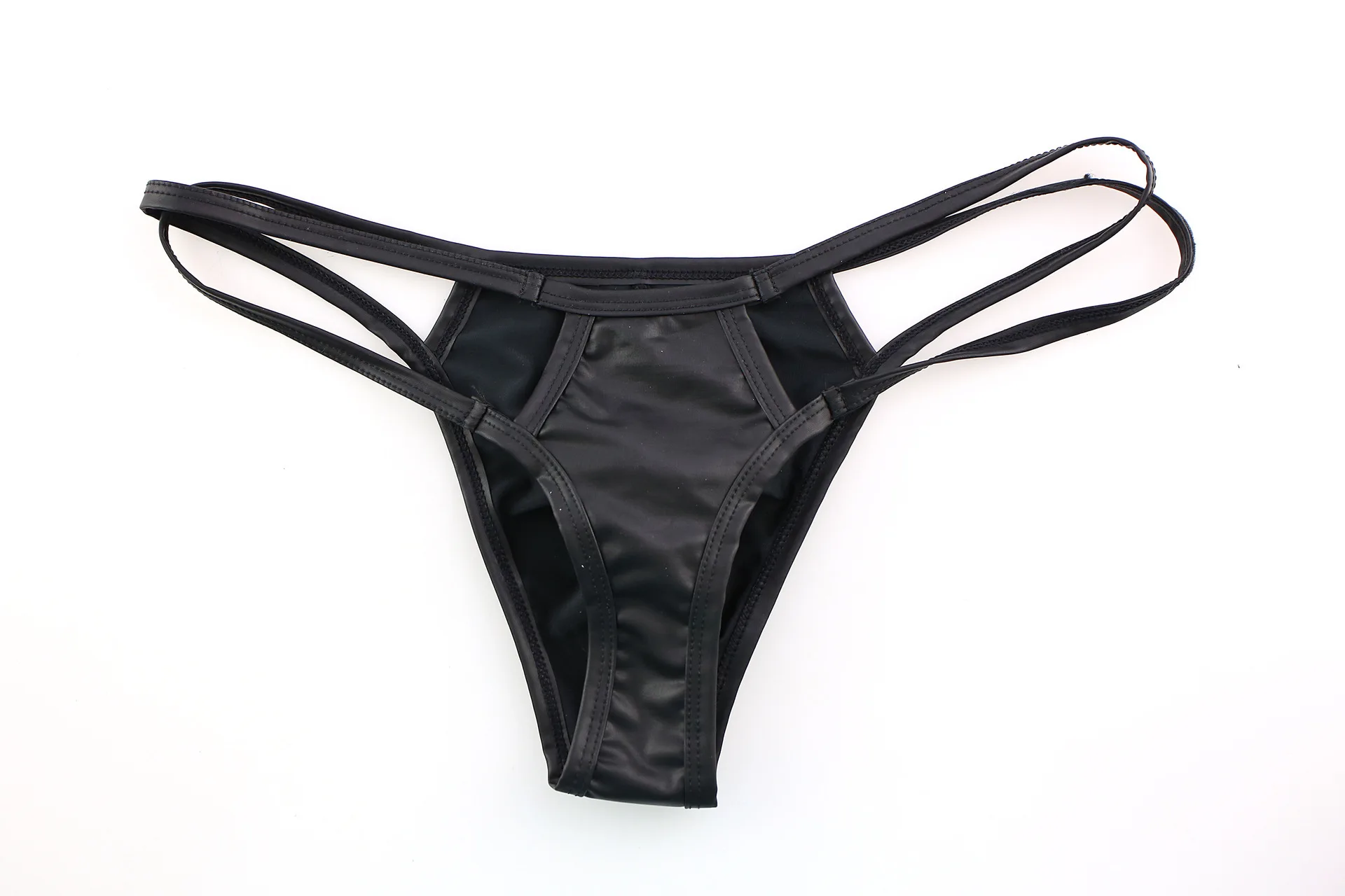 Mens Sexy Vinyl Trunks Thongs Open Butt Underwear G-strings T-back ...