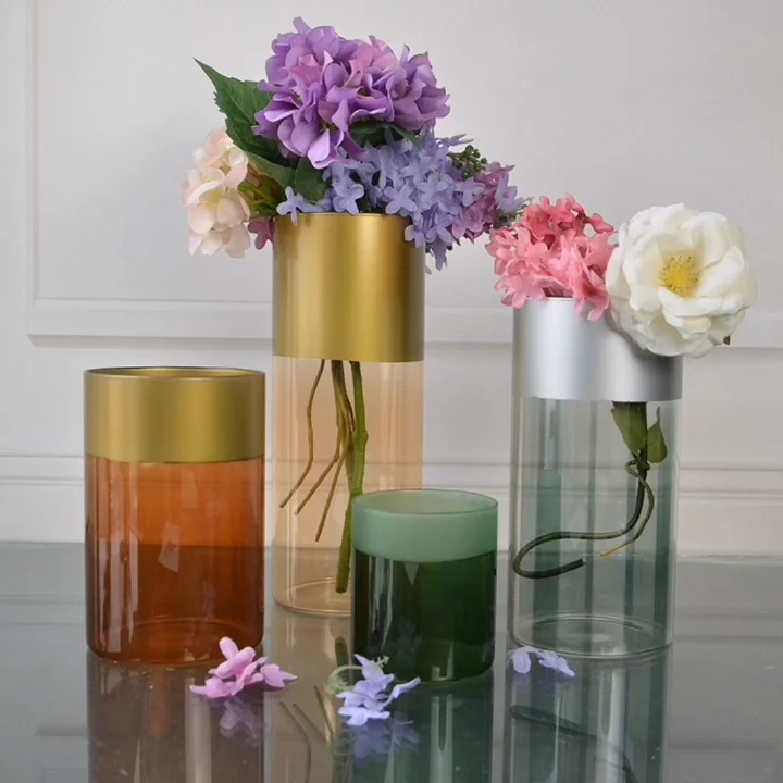 Factory Supplier Murano Cylinder Wedding Glass Flower Vase Crystal