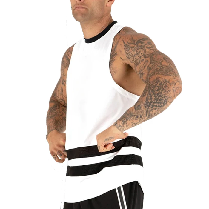 Wholesale New style Two Tone Men Gym Tank Top Design Your Own Printing Running Vest With Private Label