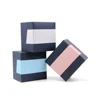 New spell color beveled watch box plastic leatherette paper clamshell watch box storage display watch box with velveteen pillow