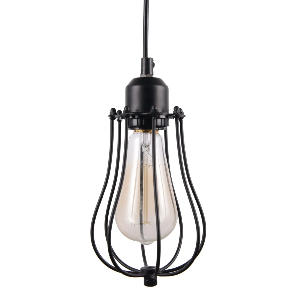 Black wire cage pendant light industrial style pendant lighting mesh lamp