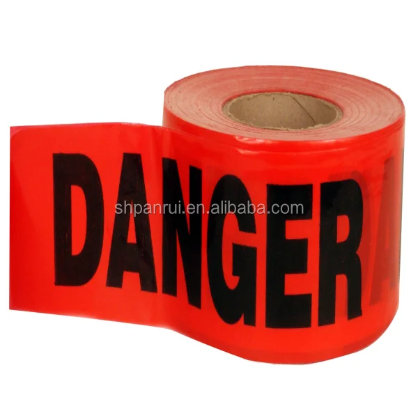 Red Danger Tape Caution Tape Roll 3inch Nonadhesive Sharp Red Color
