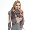 Fashion triangular scarf 39 color available plaid pattern winter shawls for women