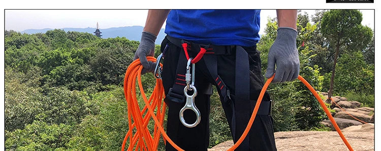 cuerda de nylon de encargo de logo22mm hecha por el servicio a domicilio de la fábrica de la cuerda que sube para la cuerda Rappelling estática al aire libre de la escalada