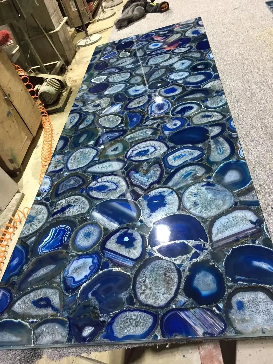 高端蓝色玛瑙板