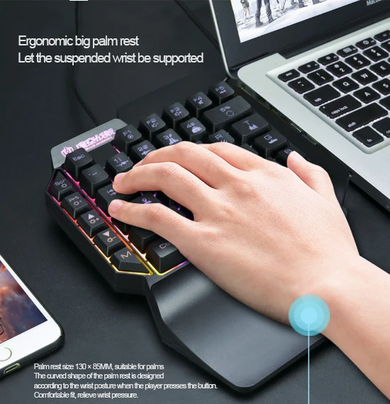 F6 Ergonomically Designed Wired Mini Keyboard Gaming Keyboard