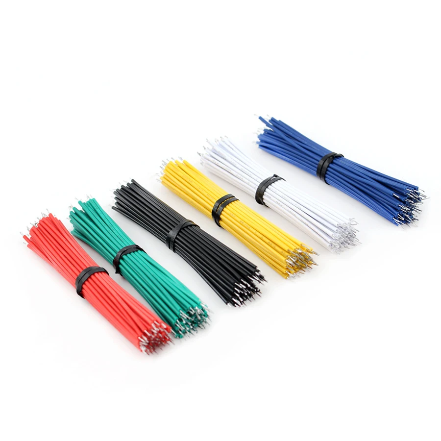 100PCS/LOT Tin-Plated Breadboard PCB Solder Cable 24AWG 8cm Fly