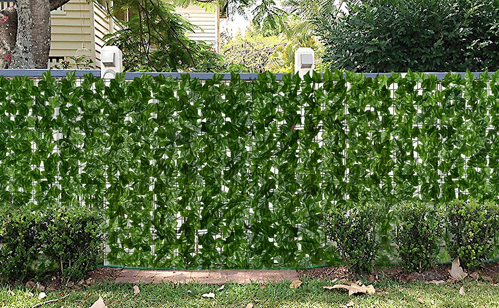 Faderesistant Artificial Ivy Privacy Fence Screen Plastic Green Leaf