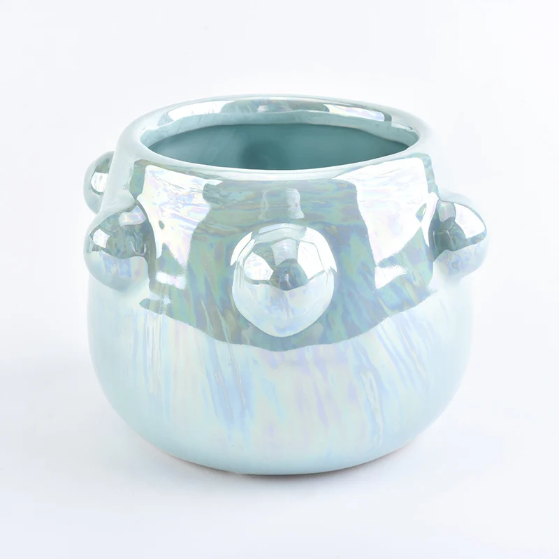 9oz shining hologram ceramic candle jars