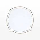 WEIYE 2020 Wedding Tableware Ceramic Gold Rim Dinner Plate Irregular Shape Porcelain dessert plates