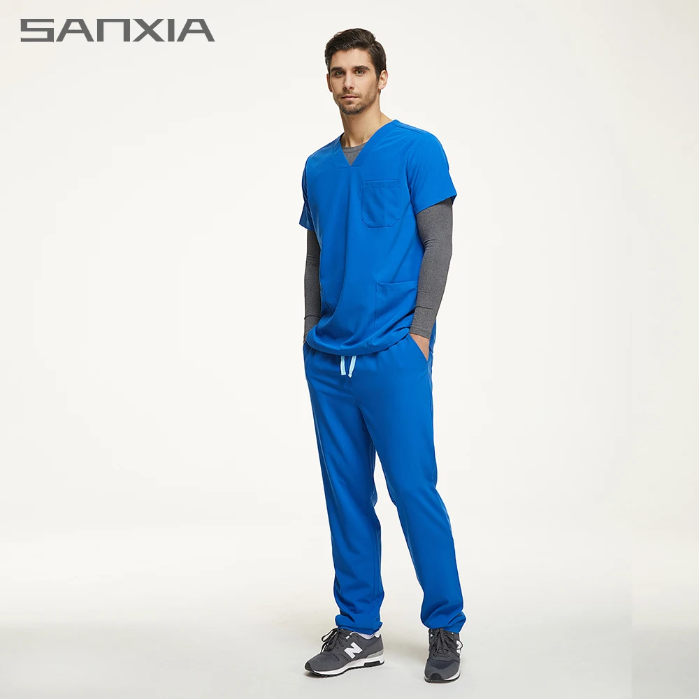 Hospital Scrub Trousers Uniform Men Blue Oem Nurse Uniforms Reina