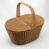 Rattan Cane Baskets with Covers and Handles for Hotels and Picnic