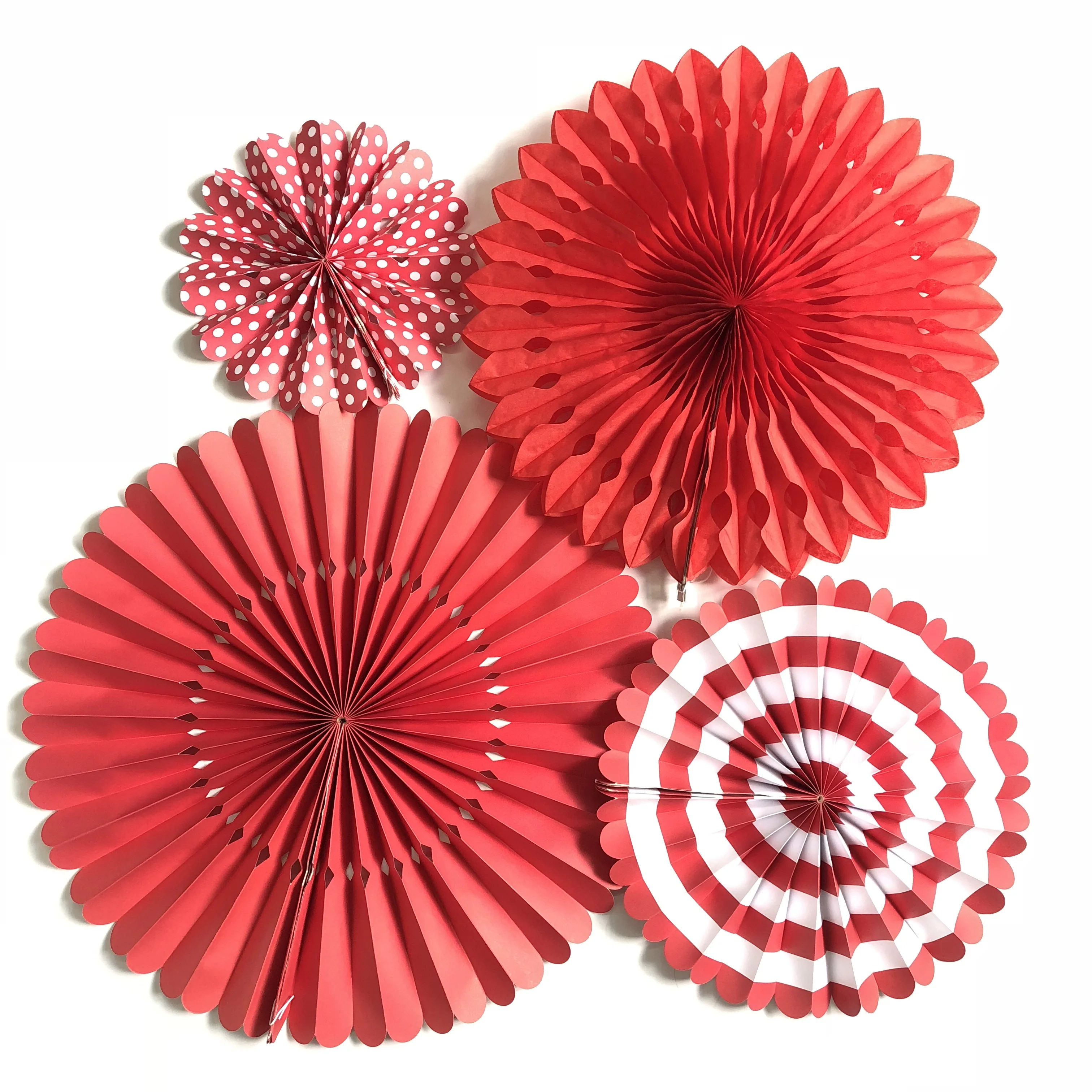 梅伦艺术和工艺挂墙桃色红色折纸扇设置为派对装饰 - buy 折叠纸风扇