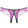 Large size open file underpants women lace transparent hot low waist sexy no need to take off thong