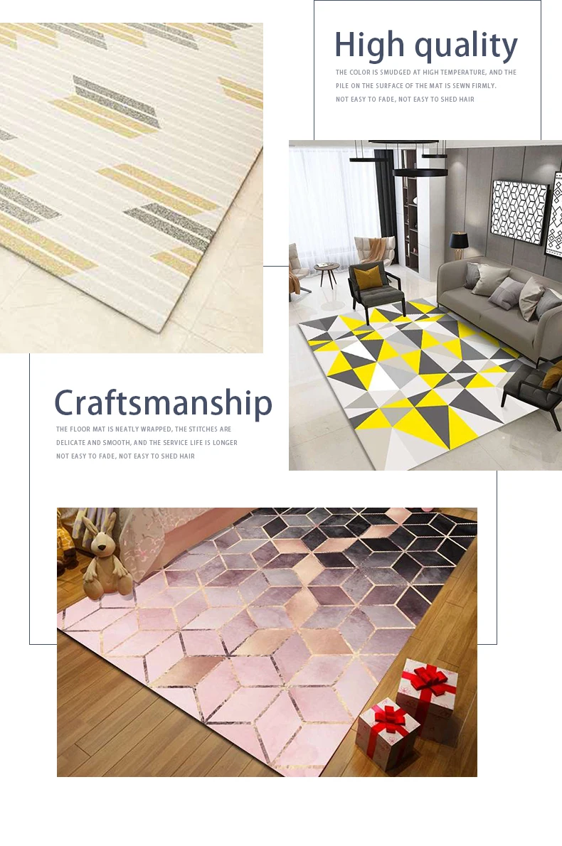 Design Luxury Nordic Style Sublimation Carpet Living Room Rugs 3d