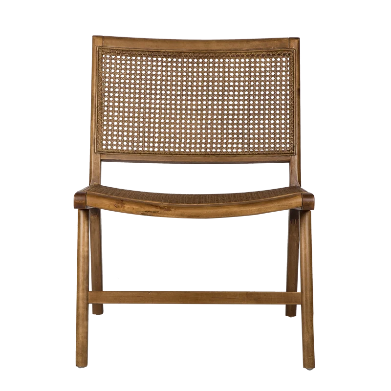 Manufactory French Wood Frame Cane Back Chair Seat Accent Rattan Cane