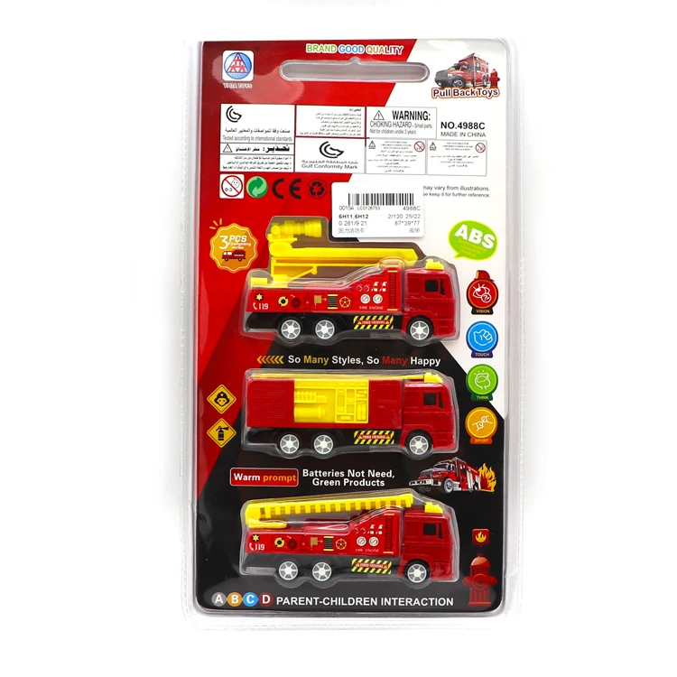 New Products Kids Fire Engine Pull Back Toy Car Fire Truck to Raise Children's Fire Awareness