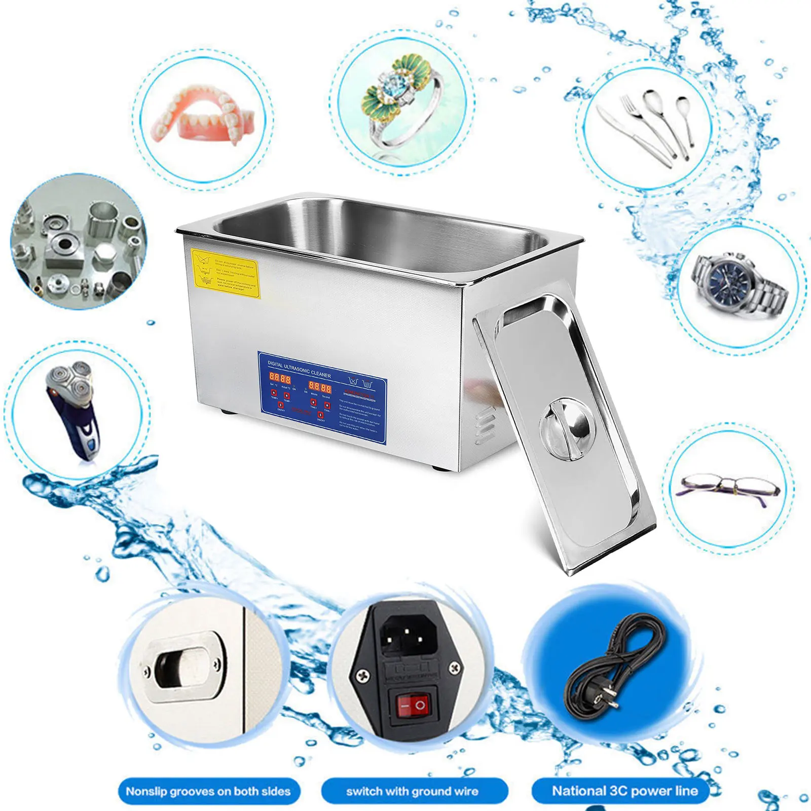 Industrial Ultrasonic Cleaning Machine Stainless Steel 30 L Liters