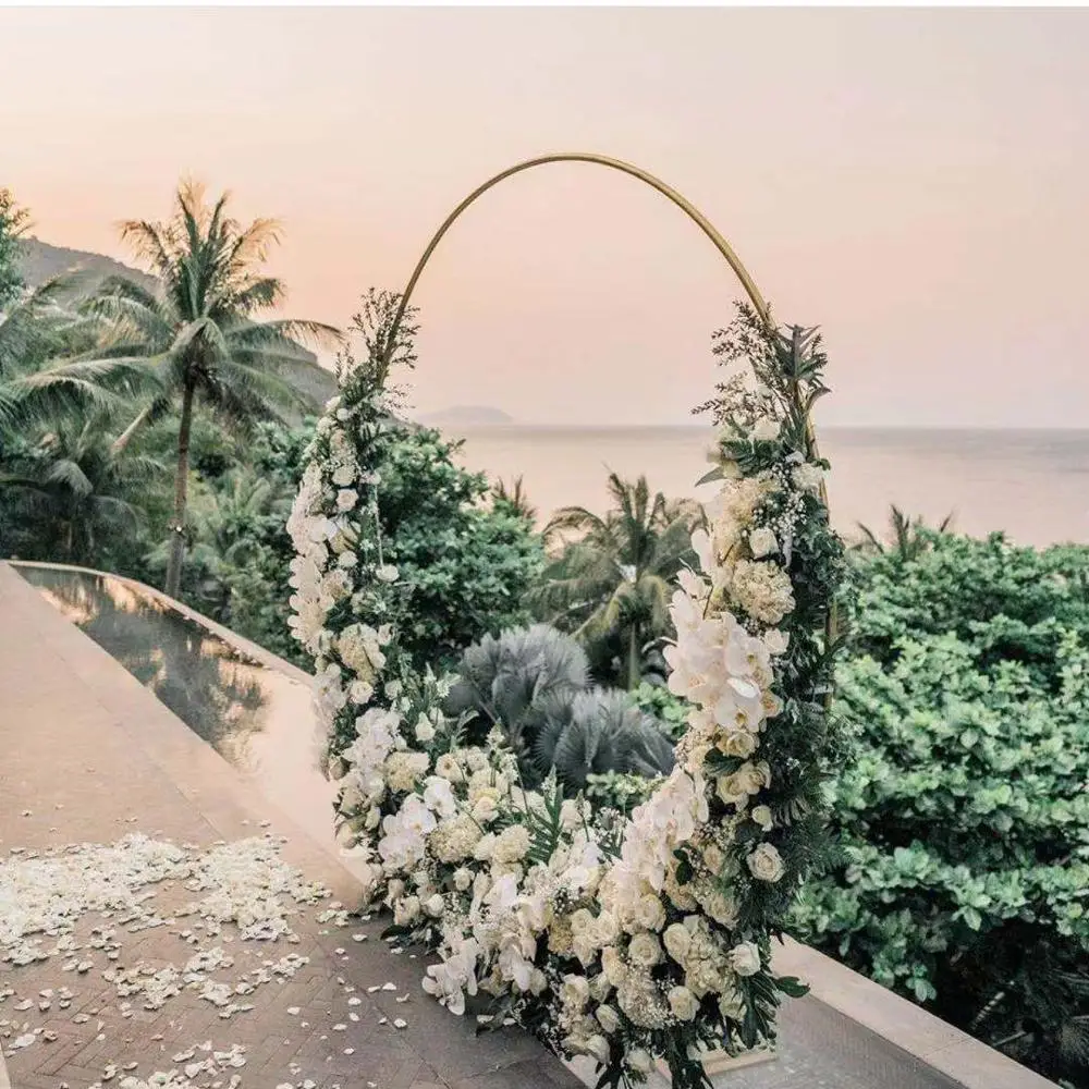 Wedding White Rose Flower Floral Decor Arch Backdrops