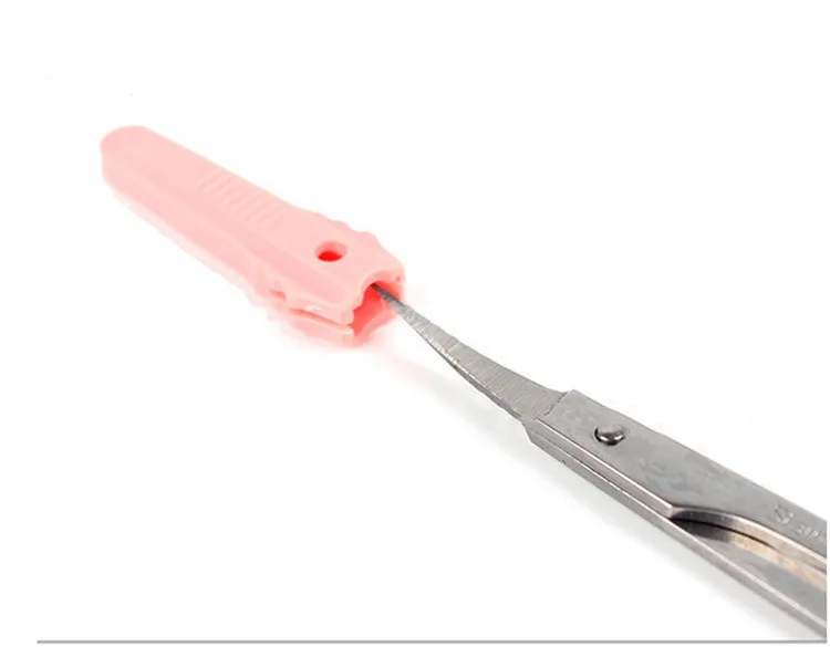 Curved Craft Scissors For Eyebrow Eyelash Trimmer Cutting Stainless Steel Pink Plastic Handle