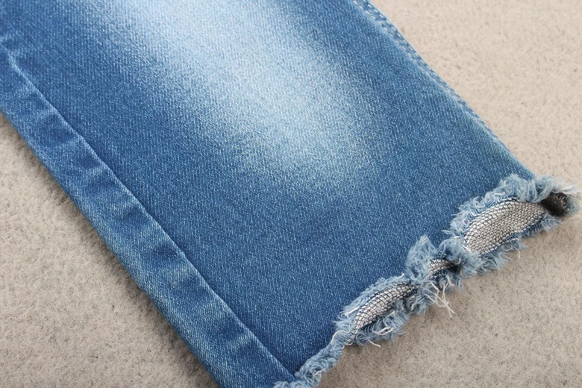 12.3oz Heavy Weight Fake Knit Recycled Cotton Denim Fabric for Jeans and Apparel