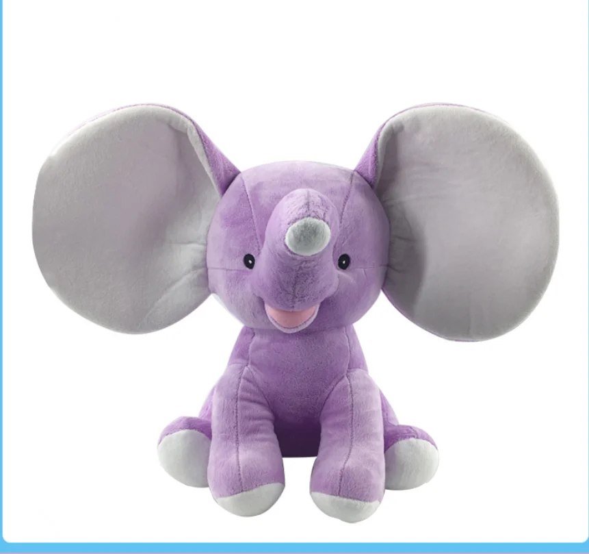 Super Soft Plush Velboa Blue Stuffed Animals Big Ears Elephant Toy Buy Plush Big Ears Elephant