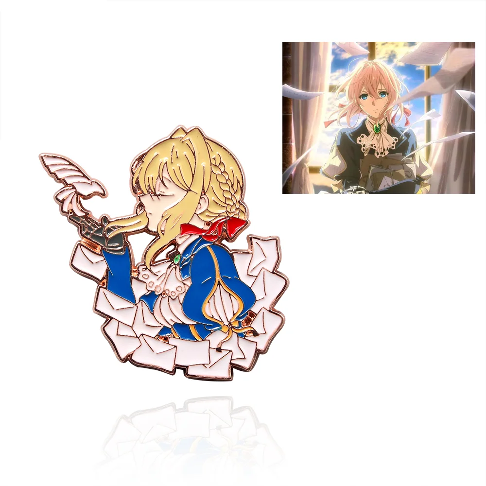 MayDee Coffret Cadeau Violet Evergarden – Badges, Poster, Verre, Marque-pages – Boîte Commémorative Pour Fans