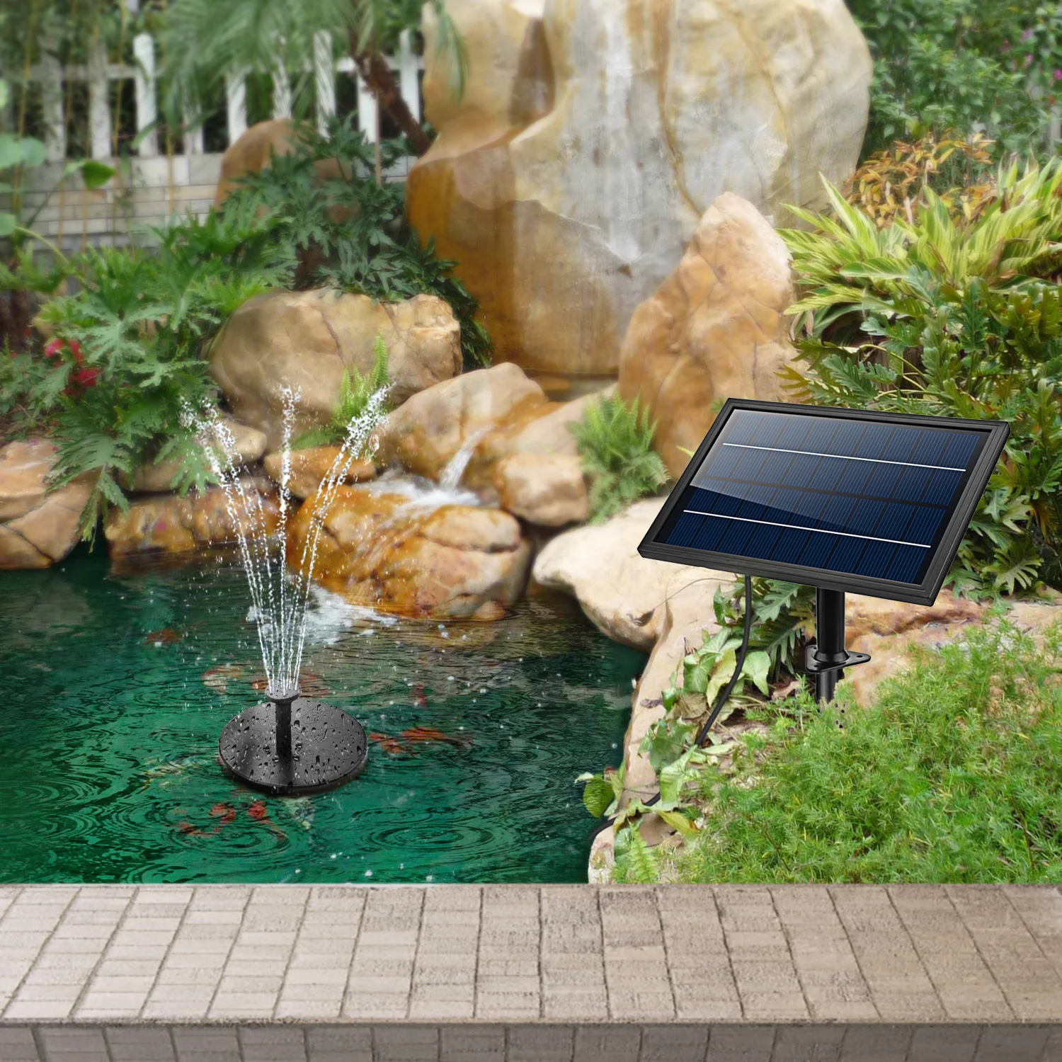 NEW 10W LED Solar Water Feature Pump Kit Power Fountain/Pond/Pool 