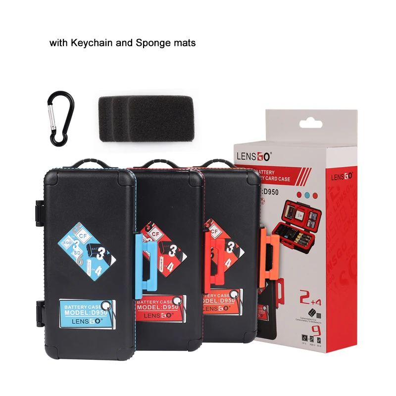 Lensgo D950 Camera Battery Storage Box For Aa Battery Sd Cf Xqd Memory
