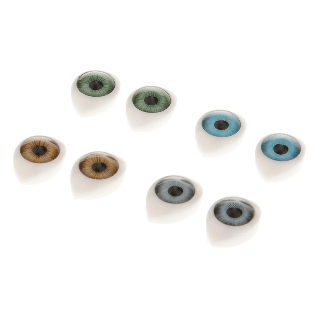 8 Pieces Oval Hollow Back Plastic Eyes For Doll Halloween props 9mm Iris 