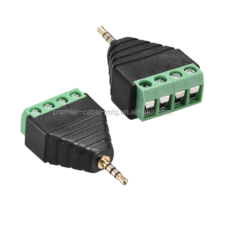 3.5mm 1/8" Mono Male Plug To AV Screw Video AV Terminal Jack Adapter Converter 