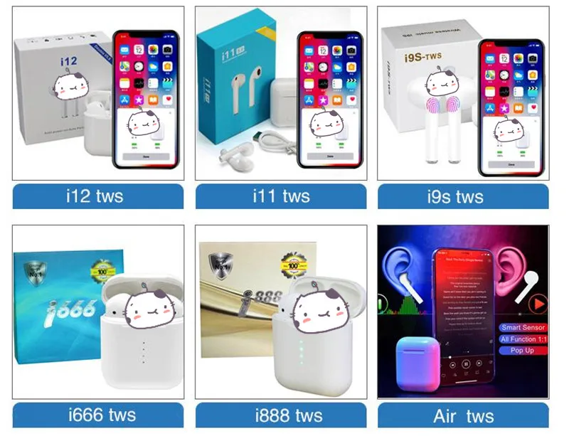i888 tws Earbuds BT 5.0 Auto Touch control Earphones Auto noise reduction Ture Stereo i666 i888 support wireless charger - ANKUX.COM