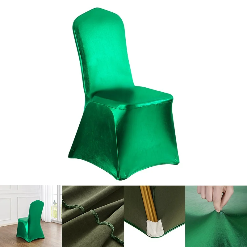 High-End Gilded Gold Elastic Four-Corner Chair Cover for Hotel Wedding Banquet Scenes Factory Direct Supply