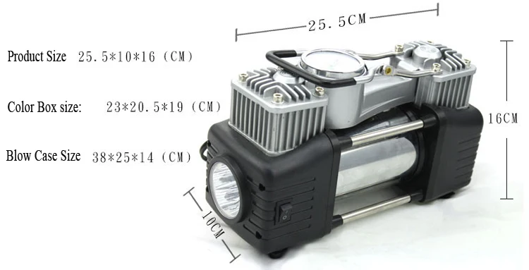 Portable Double Cylinder Electric Car Air Compressor Pump