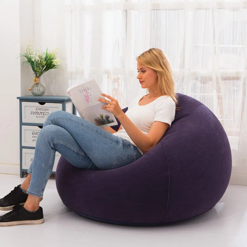 Air Filled inflatable sofa flocking luxury European living room furniture single sofa