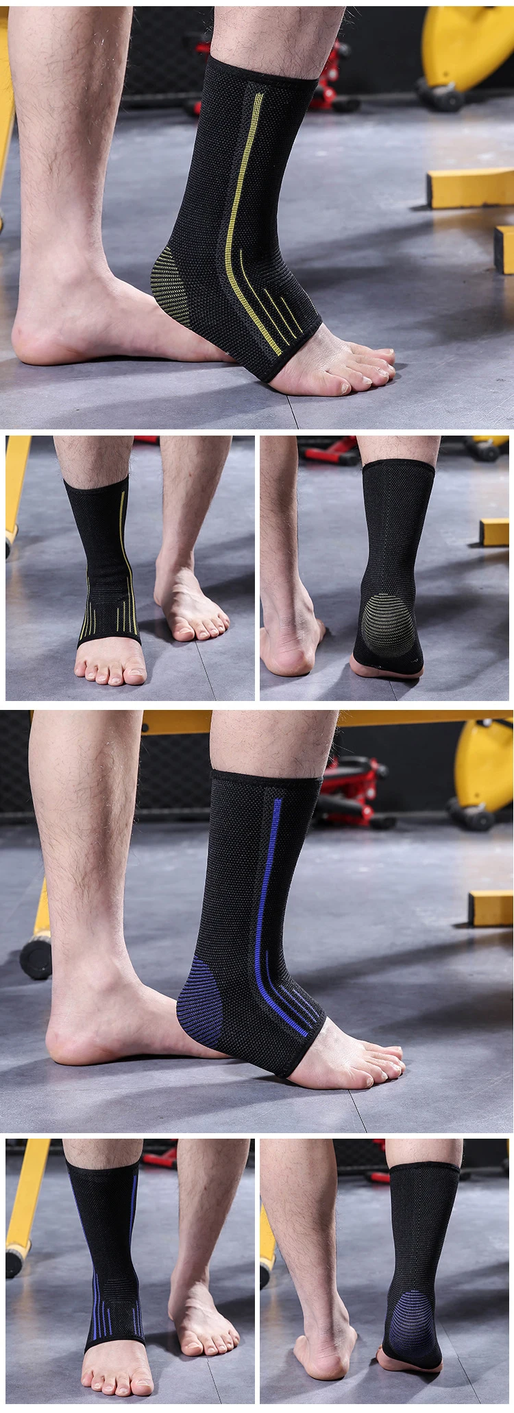 Enerup Branded Logo Adjustable Cotton Sports Running Ankle Athletic Brace Sleeve Supports Socks For Women Men