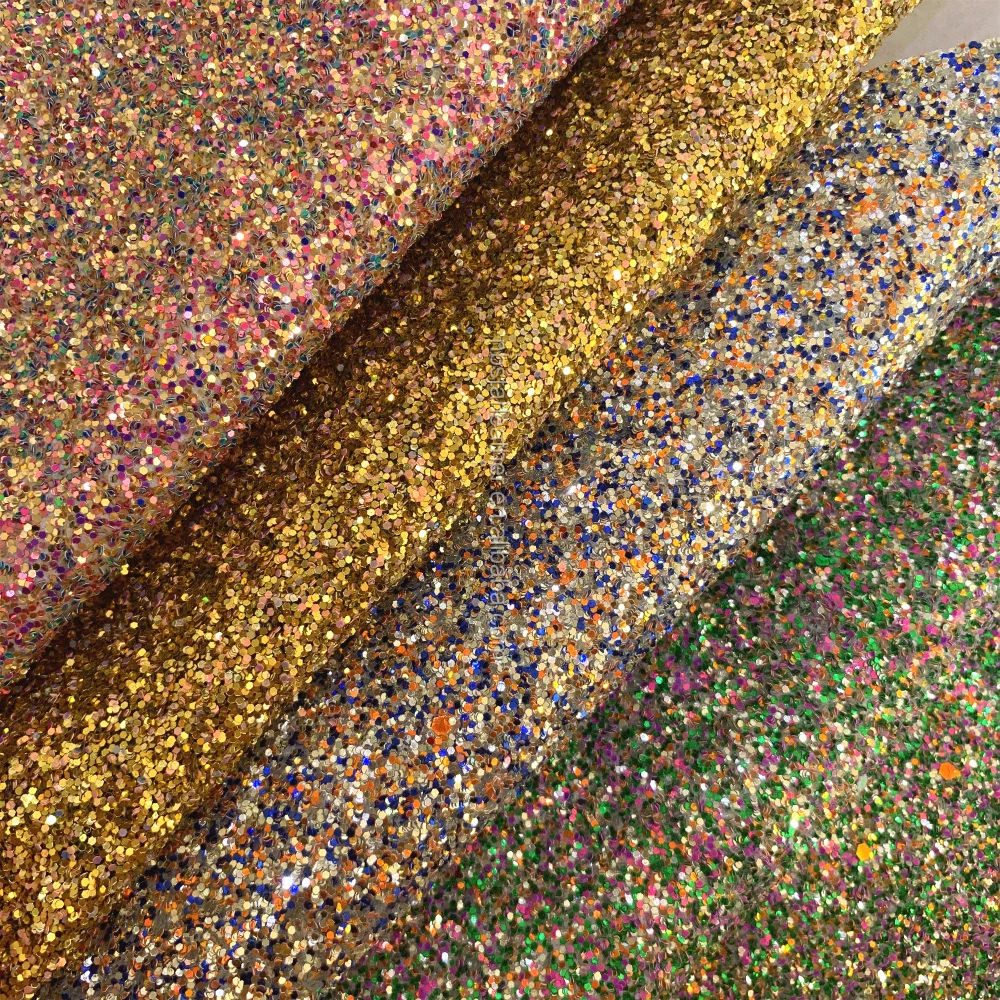 Mixed Color Glitter Vinyl Fabric Roll For Shoe Material And Hairbow