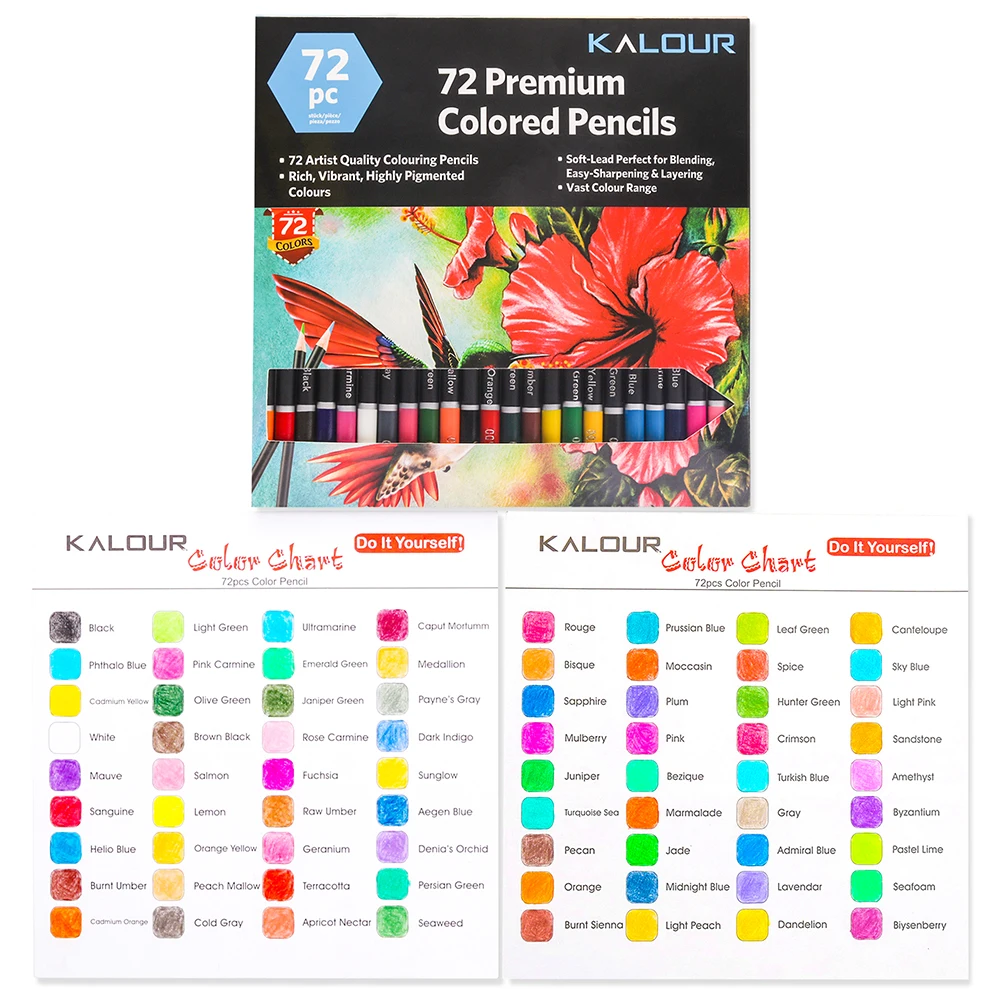 KALOUR Premium Colored Pencils,Set of 72 Colors