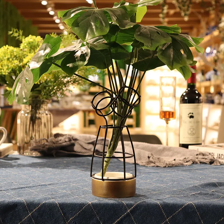 Nordic style receptacle metal plant flower vases for home decor.jpg