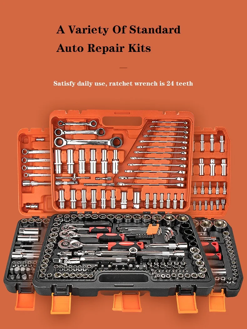 Wholesale Automotive Heavy Duty Standard Edition Portable 53 pcs Auto Car Repair Hand Tools Socket Wrench Set With Plastic Box