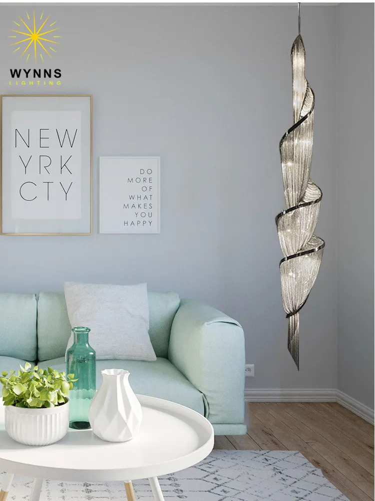 Luxury project decorative twist epoque chain chandelier pendant lamp