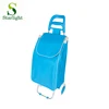 plain color polyester shopping trolley cart with two wheels