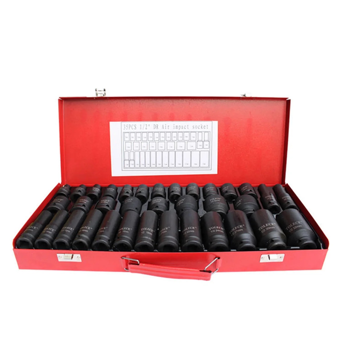 35pcs 1/2 Inch Deep Socket Set Tool Kit Universal Impact Socket Set