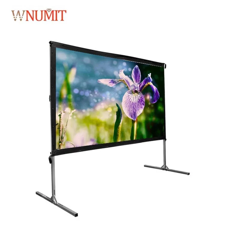 16:9 Outdoor projection screen front rear aluminum frames flight case fast fold projection screen