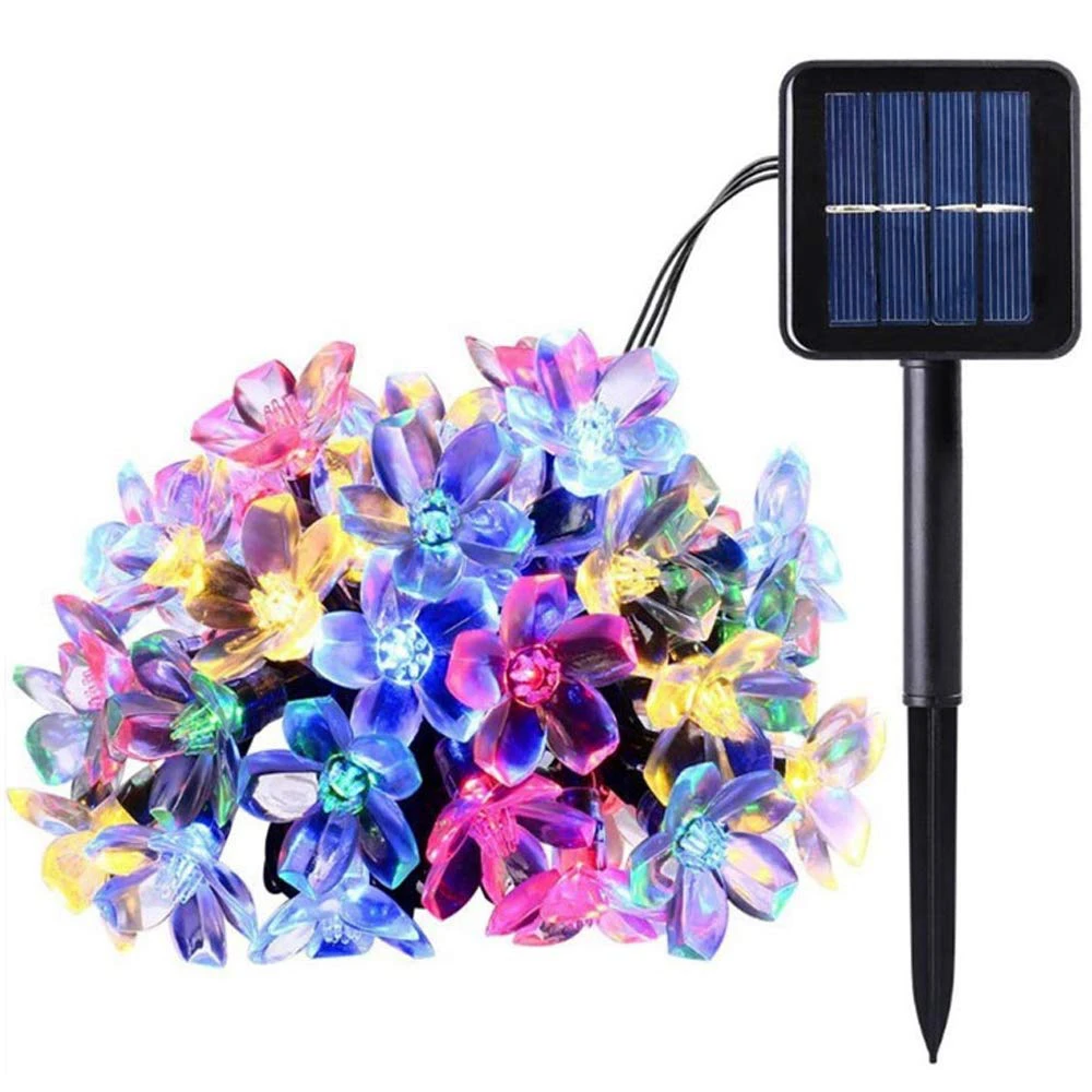 Solar panel 30led 50led Cherry Blossom Yard Fairy Decorative solar Christmas light