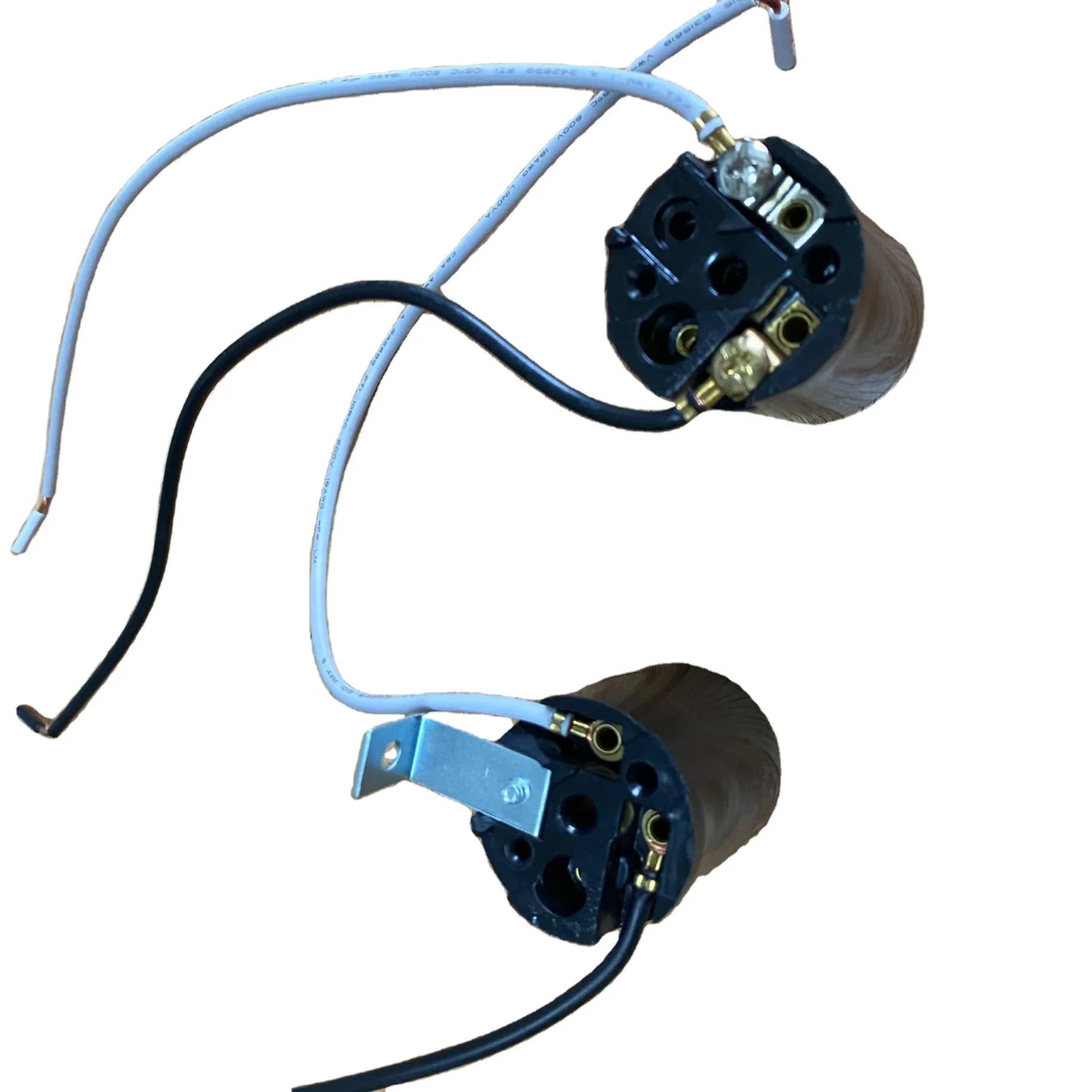 Phenolic Medium Base E26 Fixture Socket, Keyless US Standard Lamp Holder for E26 Edison Screw Bulbs with Clip,Black