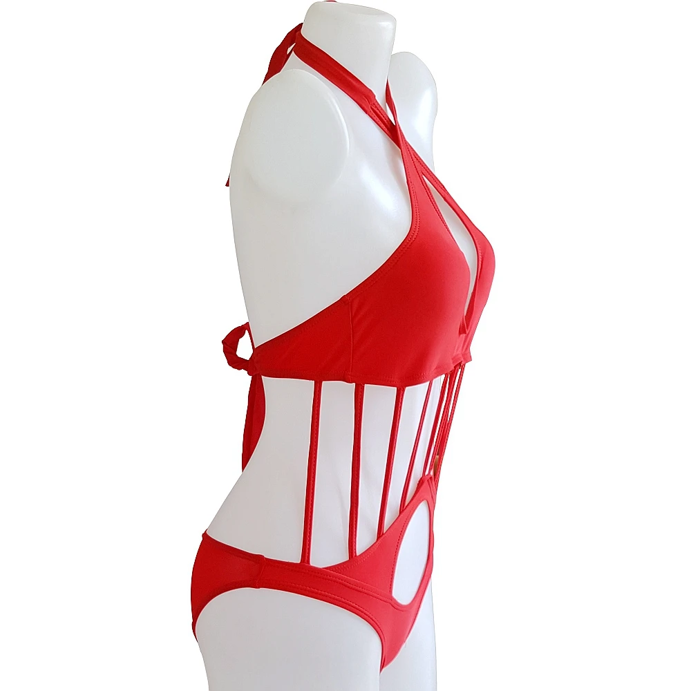 Sexy Strapless Bathing Suit Summer Swimsuit Hot Sexy One Piece Bikini Cross Strap Halter High 