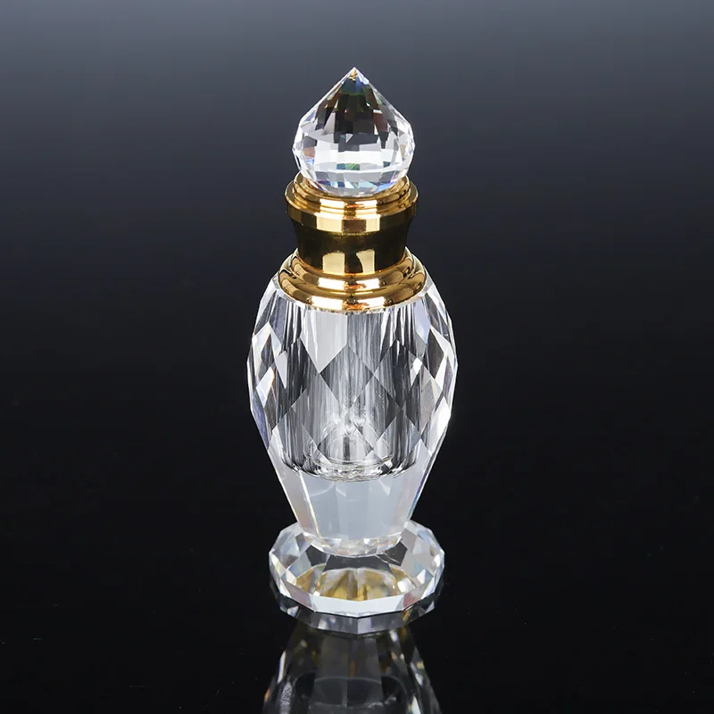 CJ-Factory Luxury Handmade Perfume Bottles Unique Empty Attar Sandblasting Pattern Crystal with Polished Love Theme details